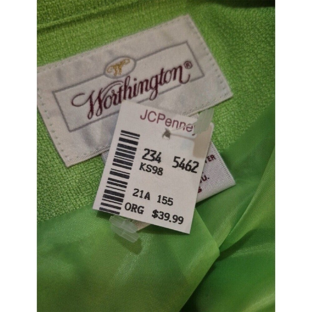 Worthington Blazer Jacket Womens Tall 10 Green Chartreuse Longline - Picture 3 of 9